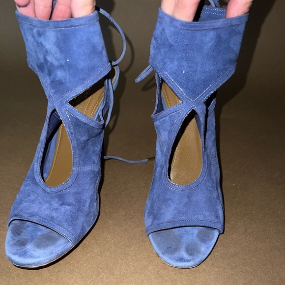 aquazzura blue heels